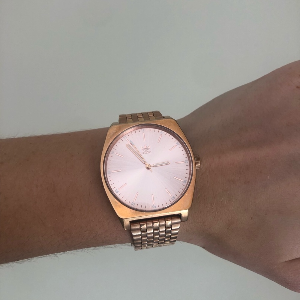 Rose gold adidas watch